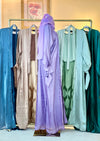 Lilac Ruche Abaya