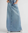 Denim A-line Vintage Long Skirt