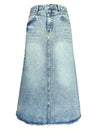 Denim A-line Vintage Long Skirt