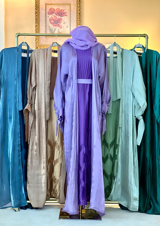 Lilac Ruche Abaya