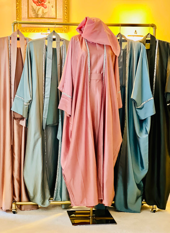 Rose Glitter Abaya