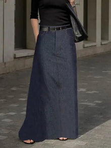  Denim Long Skirt - Navy blue