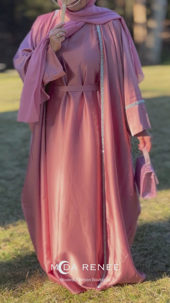 Rose Glitter Abaya